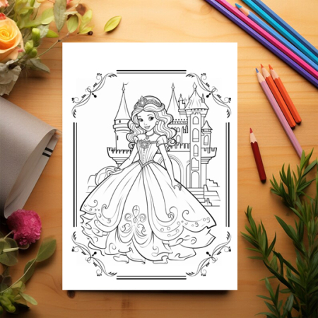 Carte de colorat pentru copii , 48 de ilustratii Lumea Printeselor - Volumul II, 102 pagini [2]