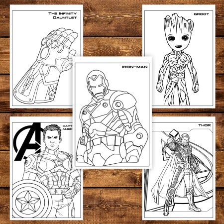 Carte de colorat pentru copii, 48 de ilustratii Supereroi - Volumul V, 102 pagini [4]