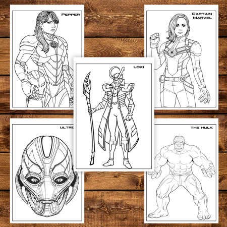 Carte de colorat pentru copii, 48 de ilustratii Supereroi - Volumul V, 102 pagini [3]