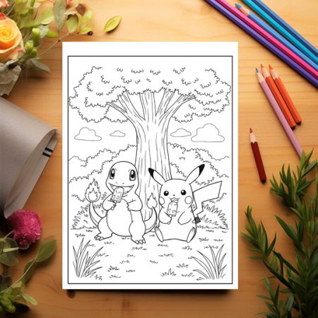 Carte de colorat pentru copii , 49 de ilustratii Lumea Pokemon, 106 pagini [2]