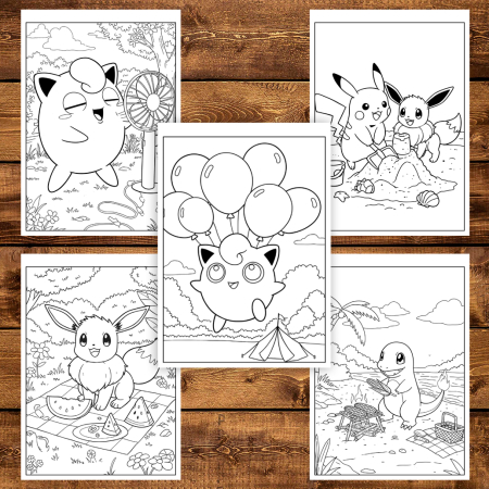 Carte de colorat pentru copii , 49 de ilustratii Lumea Pokemon, 106 pagini [4]