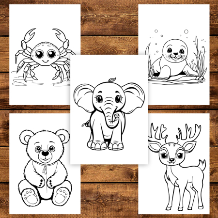 Carte de colorat pentru copii , 50 de ilustratii Animalute Dragastoase, 106 pagini [3]