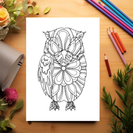 Carte de colorat pentru copii , 50 de ilustratii Animalute Mandala, 106 pagini [2]