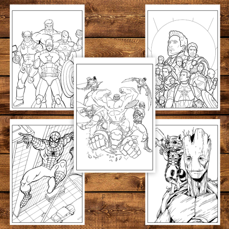Carte de colorat pentru copii , 50 de ilustratii Avengers, 106 pagini [3]