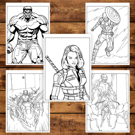 Carte de colorat pentru copii , 50 de ilustratii Avengers, 106 pagini [4]