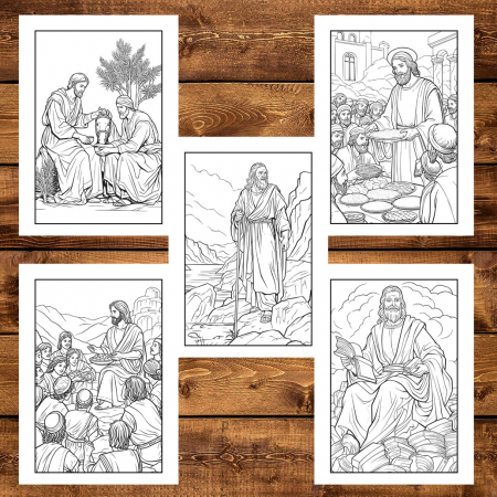 Carte de colorat pentru copii, 50 de ilustratii Biblice - Volumul I, 106 pagini [5]