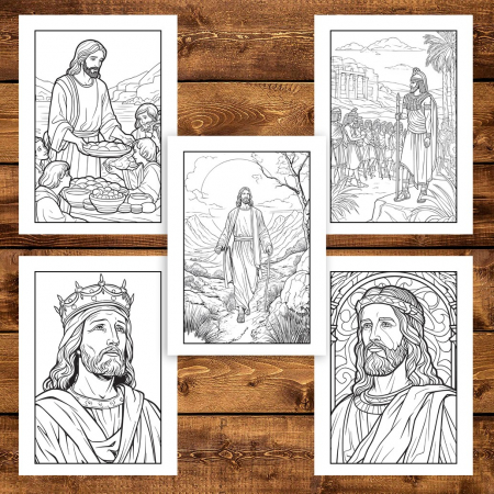 Carte de colorat pentru copii, 50 de ilustratii Biblice - Volumul II, 106 pagini [3]