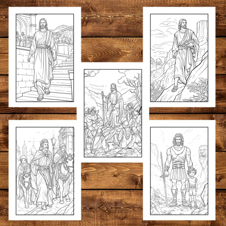 Carte de colorat pentru copii, 50 de ilustratii Biblice - Volumul II, 106 pagini [5]