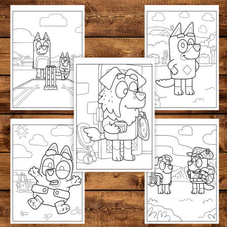 Carte de colorat pentru copii , 50 de ilustratii Bluey, 106 pagini [3]