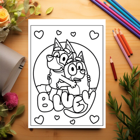 Carte de colorat pentru copii , 50 de ilustratii Bluey, 106 pagini [2]