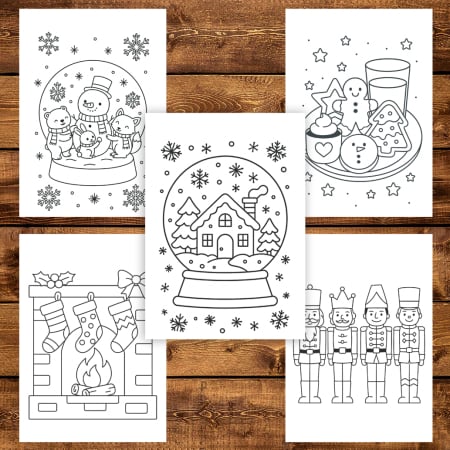 Carte de colorat pentru copii , 50 de ilustratii Bucurii de Craciun - Volumul I, 106 pagini [3]