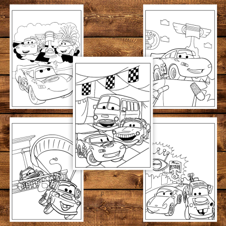 Carte de colorat pentru copii , 50 de ilustratii Cars, 106 pagini [4]