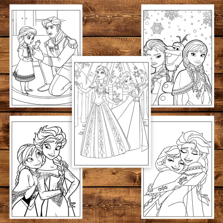 Carte de colorat pentru copii , 50 de ilustratii Frozen, 106 pagini [4]