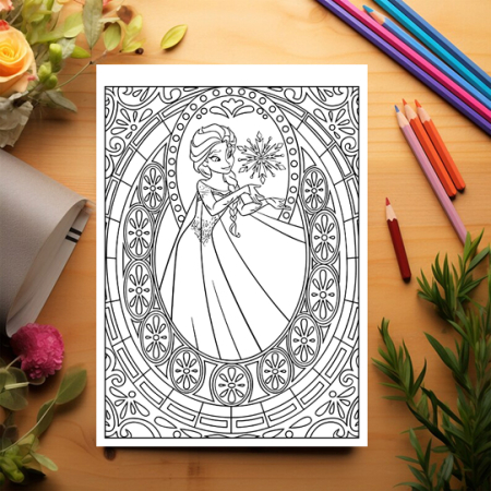 Carte de colorat pentru copii , 50 de ilustratii Frozen, 106 pagini [2]