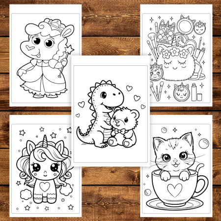 Carte de colorat pentru copii, 50 de ilustratii Ilustratii Dragastoase, 106 pagini [3]