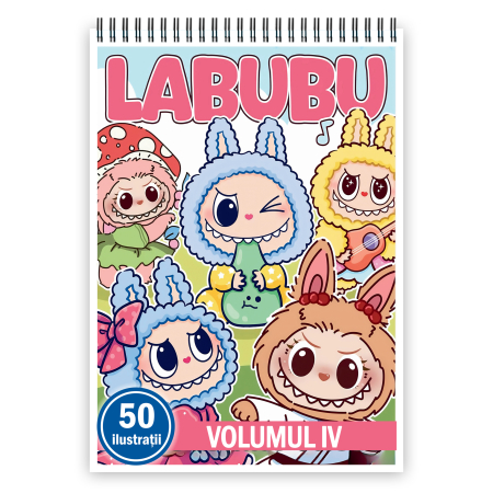Carti de colorat pentru copii - Carte de colorat pentru copii , 50 de ilustratii Labubu - Volumul IV, 106 pagini