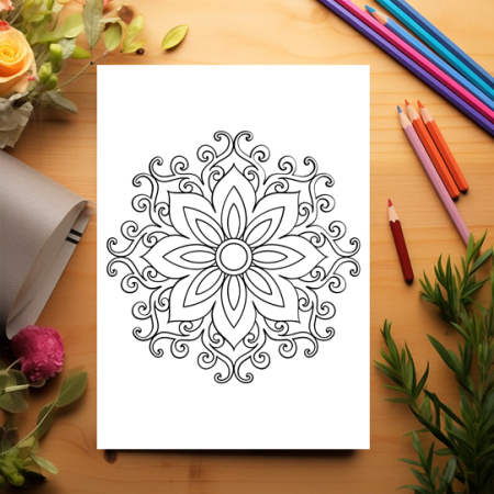 Carte de colorat pentru copii , 50 de ilustratii Mandale Complexe, 106 pagini [2]
