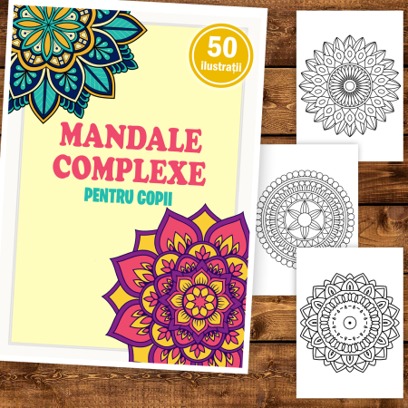Carte de colorat pentru copii , 50 de ilustratii Mandale Complexe, 106 pagini [1]