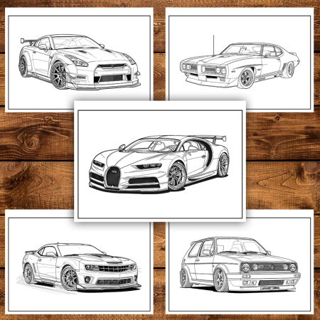 Carte de colorat pentru copii , 50 de ilustratii Masini Tunate - Volumul III, 106 pagini [2]