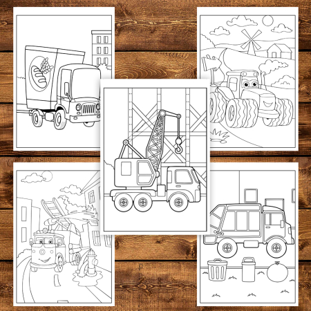 Carte de colorat pentru copii, 50 de ilustratii Masinute - Volumul II, 106 pagini [4]