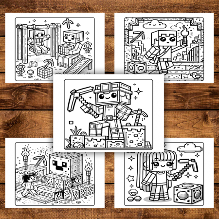 Carte de colorat pentru copii, 50 de ilustratii Minecraft - Volumul III, 106 pagini [2]