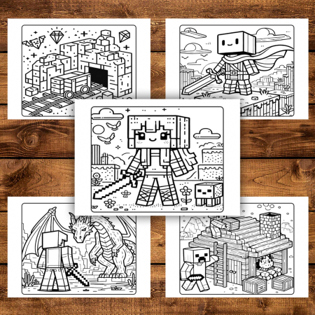 Carte de colorat pentru copii, 50 de ilustratii Minecraft - Volumul III, 106 pagini [3]