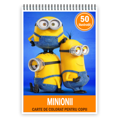 Carte de colorat pentru copii , 50 de ilustratii Minionii, 106 pagini [3]