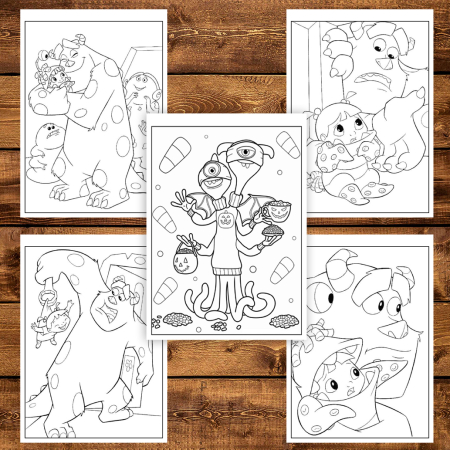 Carte de colorat pentru copii , 50 de ilustratii Monster INC, 106 pagini [3]