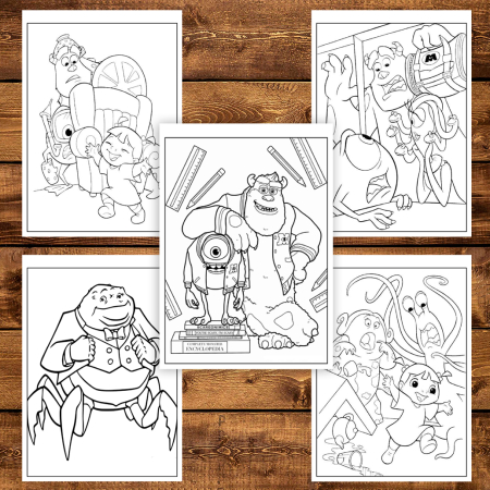 Carte de colorat pentru copii , 50 de ilustratii Monster INC, 106 pagini [4]