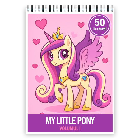 Carti de colorat pentru copii - Carte de colorat pentru copii , 50 de ilustratii My Little Pony - Volumul I, 106 pagini
