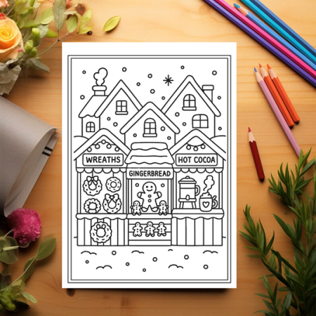 Carte de colorat pentru copii , 50 de ilustratii Noaptea de Craciun - Volumul Ii, 106 pagini [2]