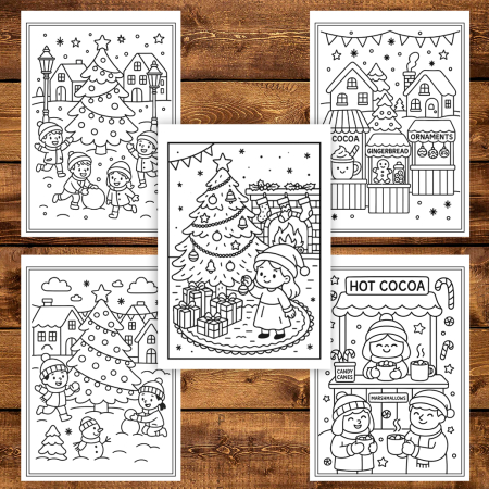 Carte de colorat pentru copii , 50 de ilustratii Noaptea de Craciun - Volumul Ii, 106 pagini [4]