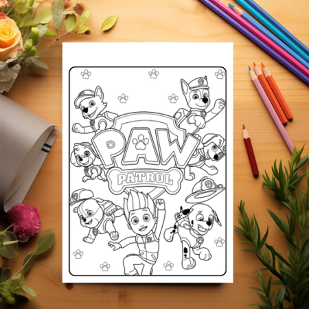 Carte de colorat pentru copii , 50 de ilustratii Paw Patrol - Volumul II, 106 pagini [2]