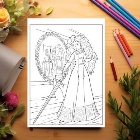 Carte de colorat pentru copii , 50 de ilustratii Printese din Desene - Volumul I, 106 pagini [2]