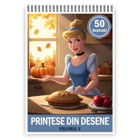 Carti de colorat pentru copii - Carte de colorat pentru copii, 50 de ilustratii Printese din Desene - Volumul V, 106 pagini