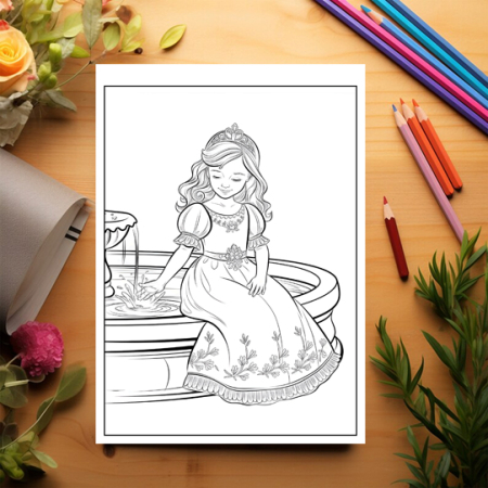 Carte de colorat pentru copii , 50 de ilustratii Printese Dragute - Volumul II, 106 pagini [2]