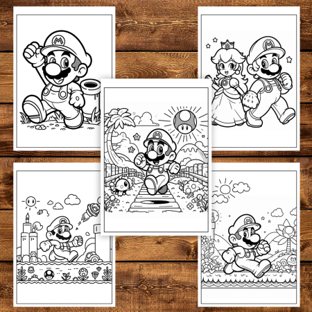 Carte de colorat pentru copii , 50 de ilustratii Super Mario, 106 pagini [3]