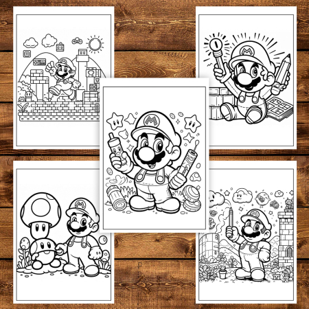 Carte de colorat pentru copii , 50 de ilustratii Super Mario, 106 pagini [4]