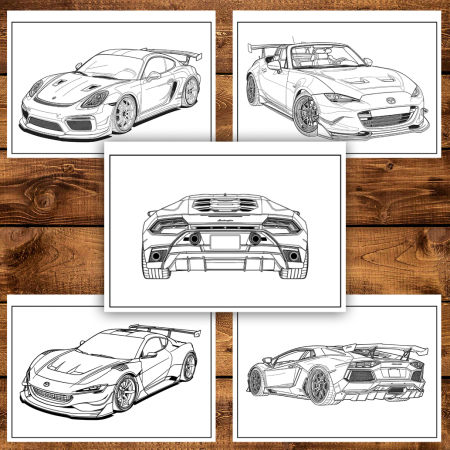 Carte de colorat pentru copii , 50 de ilustratii Supermasini - Volumul IV, 106 pagini [2]