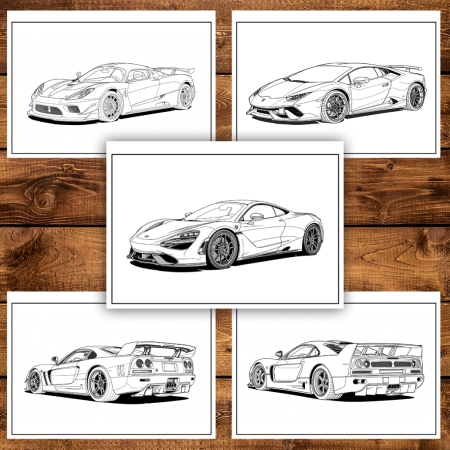 Carte de colorat pentru copii , 50 de ilustratii Supermasini - Volumul V, 106 pagini [3]