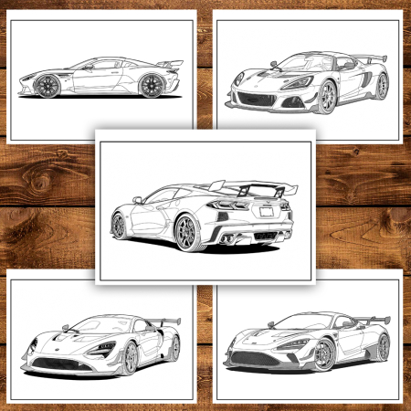 Carte de colorat pentru copii , 50 de ilustratii Supermasini - Volumul V, 106 pagini [2]