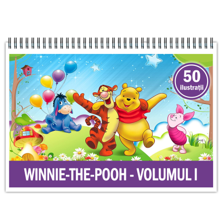 Carti de colorat pentru copii - Carte de colorat pentru copii , 50 de ilustratii Winnie-the-Pooh - Volumul I, 106 pagini