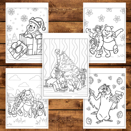 Carte de colorat pentru copii , 50 de ilustratii Winnie-the-Pooh - Volumul II, 106 pagini [3]