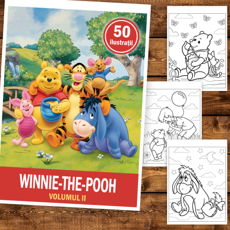Carte de colorat pentru copii , 50 de ilustratii Winnie-the-Pooh - Volumul II, 106 pagini [1]