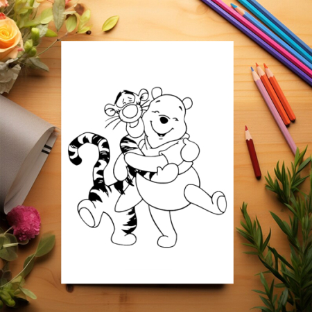 Carte de colorat pentru copii , 50 de ilustratii Winnie-the-Pooh - Volumul II, 106 pagini [2]