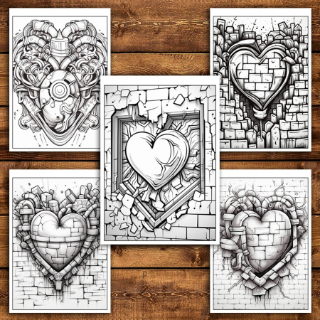 Carte de colorat pentru relaxare si antistres, 25 de ilustratii, Graffiti Heart, 56 pagini [3]