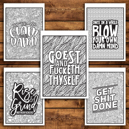 Carte de colorat pentru relaxare si antistres, 40 de ilustratii, F*cking Badass, 86 pagini [4]