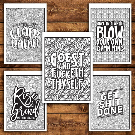 Carte de colorat pentru relaxare si antistres, 40 de ilustratii, F*cking Badass, 86 pagini [4]