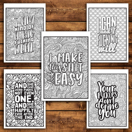 Carte de colorat pentru relaxare si antistres, 40 de ilustratii, F*cking Badass, 86 pagini [5]