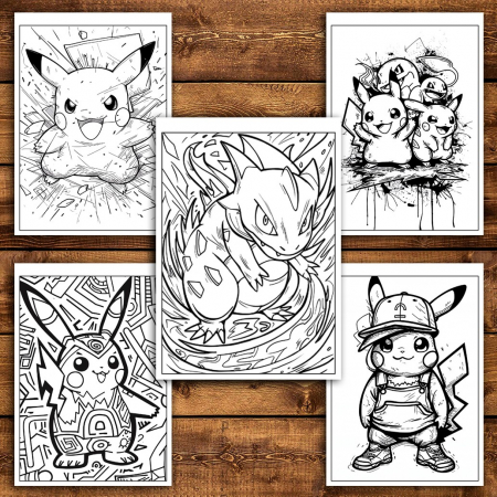 Carte de colorat pentru relaxare si antistres, 40 de ilustratii, Graffiti Pokemon, 86 pagini [3]
